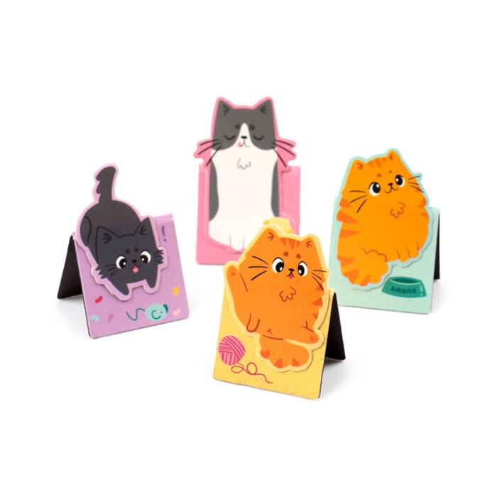 Set de marcapáginas magnéticos de gatos Beans & Co – papelería gatuna kawaii - Imagen 2